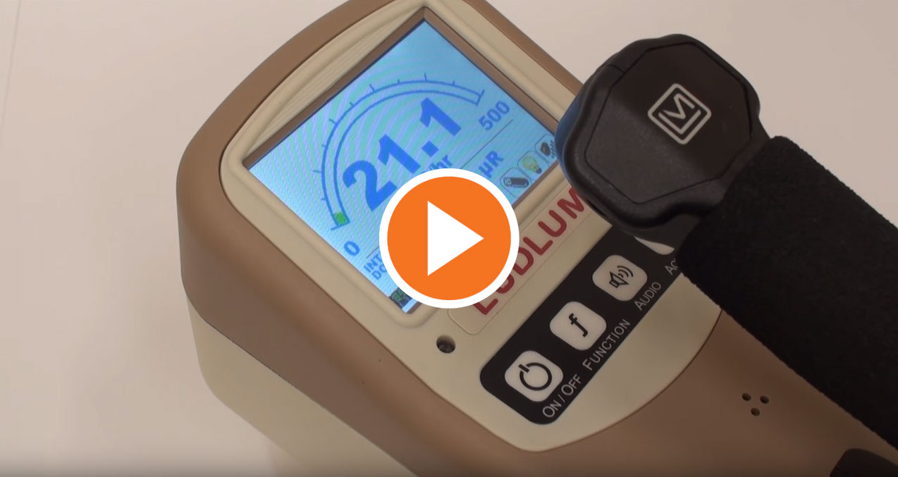 Ludlum Model 9DP* Ambient Dose Ion Chamber Survey Meter highlighted; 2